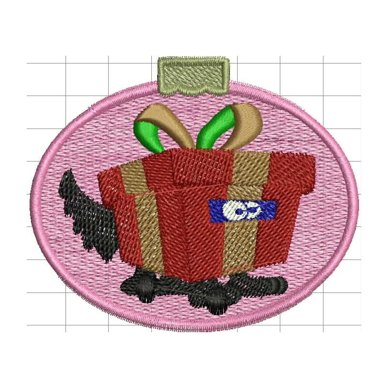 Ponchado Navidad Esfera con regalo calidad listo para bordar en Printernet