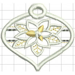 Ponchado Navidad Esfera con flor calidad listo para bordar en Printernet