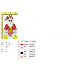 Ponchado Navidad Santa Claus Detalle Sentado listo para bordar en Printernet