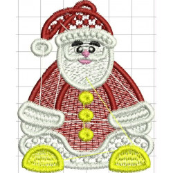 Ponchado Navidad Santa Claus Detalle Sentado listo para bordar en Printernet