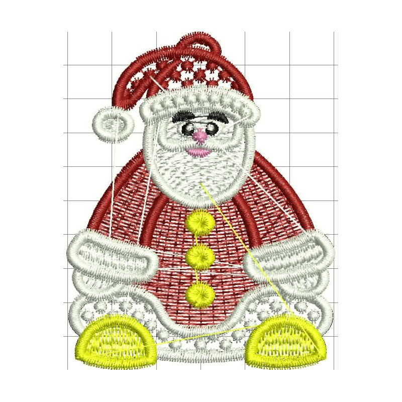 Ponchado Navidad Santa Claus Detalle Sentado listo para bordar en Printernet
