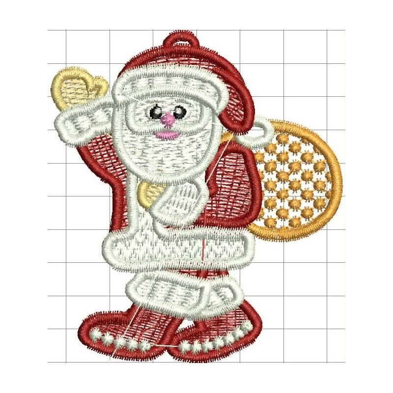 Ponchado Navidad Santa Claus Caminando listo para bordar en Printernet