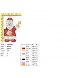 Ponchado Navidad Santa Claus con estrella listo para bordar en Printernet