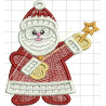 Ponchado Navidad Santa Claus con estrella listo para bordar en Printernet