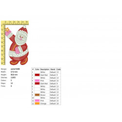 Ponchado Navidad Santa Claus con estrella de perfil para bordar en Printernet