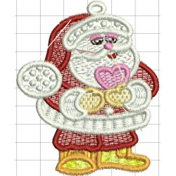 Ponchado Navidad Santa Claus corazon para bordar en Printernet