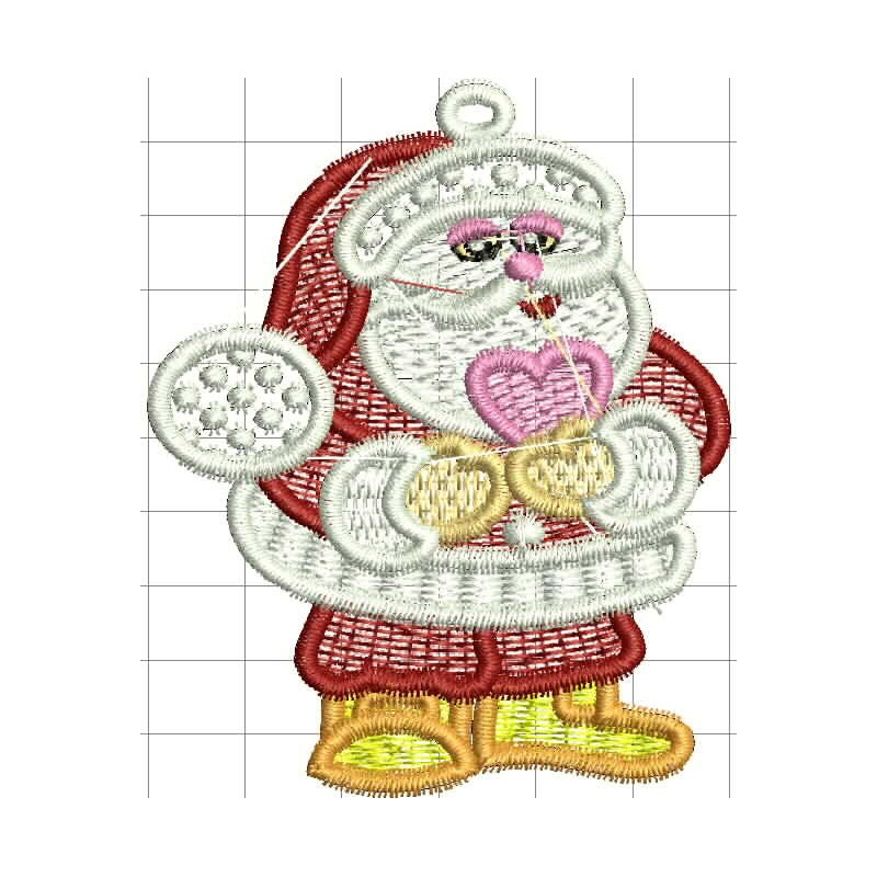 Ponchado Navidad Santa Claus corazon para bordar en Printernet
