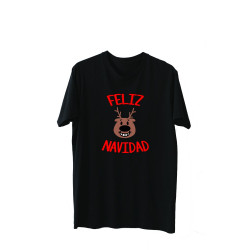 Playera Diseño Feliz Navidad con Reno Diseño unico Printernet
