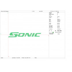 Ponchado logo Sonic Auto para bordar en Printernet