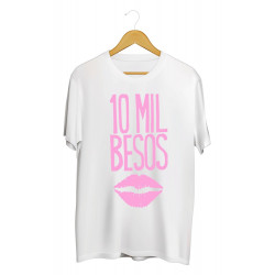 Printernet Playera De Manga Corta con Diseño de Amor y amistad 10 mil besos, Ideal para Regalo