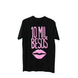 Printernet Playera De Manga Corta con Diseño de Amor y amistad 10 mil besos, Ideal para Regalo