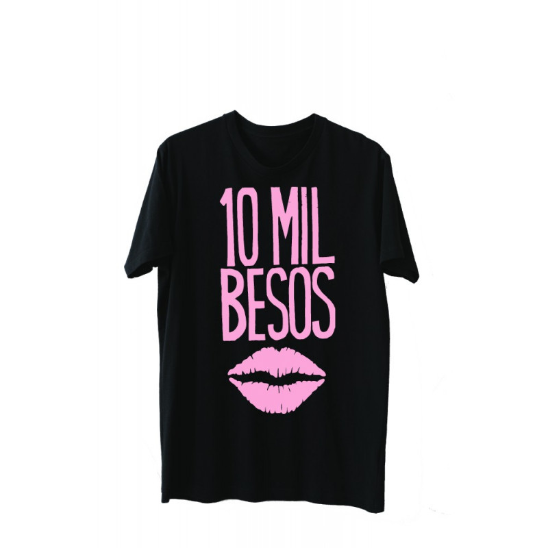 Printernet Playera De Manga Corta con Diseño de Amor y amistad 10 mil besos, Ideal para Regalo