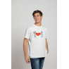 Printernet Playera De Manga Corta con Diseño de Amor y amistad Novios con Corazon, Ideal para Regalo