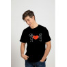 Printernet Playera De Manga Corta con Diseño de Amor y amistad Novios con Corazon, Ideal para Regalo