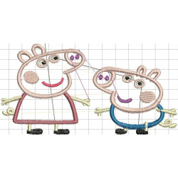 Ponchado Logo Peppa y George para bordar en Printernet