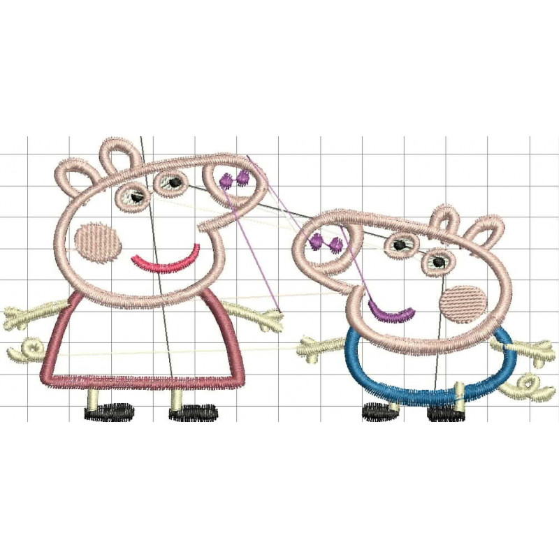 Ponchado Logo Peppa y George para bordar en Printernet