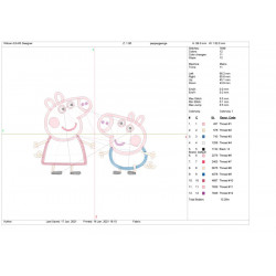 Ponchado Logo Peppa y George para bordar en Printernet