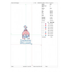 Ponchado logo Pintura Sherwin Williams para bordar en Printernet