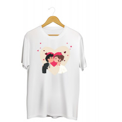 Printernet Playera De Manga Corta con Diseño de Amor y amistad , casamiento