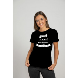 Printernet Playera De Manga Corta con Diseño de Amor y amistad En esta casa Cocinamos con Amor