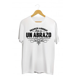 Printernet Playera De Manga Corta con Diseño de Amor y amistad, Manos Arriba esto es un Abrazo