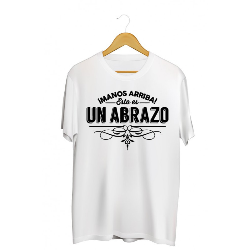 Printernet Playera De Manga Corta con Diseño de Amor y amistad, Manos Arriba esto es un Abrazo