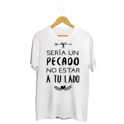 Printernet Playera De Manga Corta con Diseño de Amor y amistad, Seria un pecado no estar a tu lado