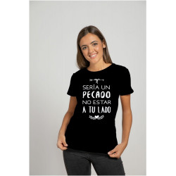 Printernet Playera De Manga Corta con Diseño de Amor y amistad, Seria un pecado no estar a tu lado