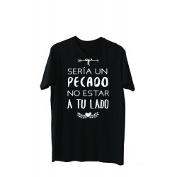 Printernet Playera De Manga Corta con Diseño de Amor y amistad, Seria un pecado no estar a tu lado