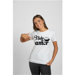 Printernet Playera De Manga Corta con Diseño de Amor y amistad, Nido de Amor