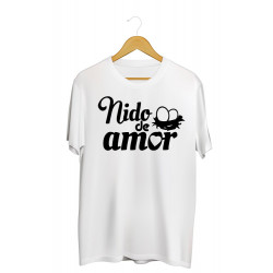 Printernet Playera De Manga Corta con Diseño de Amor y amistad, Nido de Amor