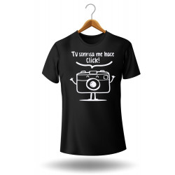Printernet Playera De Manga Corta con Diseño de Amor y amistad Tu sonrisa me hace click