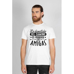 Printernet Playera De Manga Corta con Diseño de Amor y amistad, Lo divertido del camino es perderse con amig@s