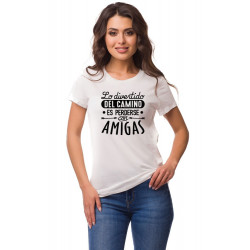 Printernet Playera De Manga Corta con Diseño de Amor y amistad, Lo divertido del camino es perderse con amig@s