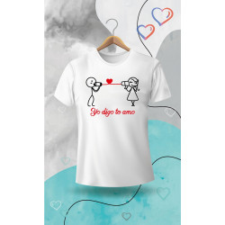 Printernet Playera De Manga Corta con Diseño de Amor y amistad, Yo digo TE AMO