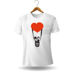 Printernet Playera De Manga Corta con Diseño de Amor y amistad, Volamos de amor con globo