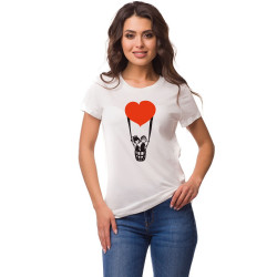 Printernet Playera De Manga Corta con Diseño de Amor y amistad, Volamos de amor con globo