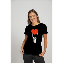 Printernet Playera De Manga Corta con Diseño de Amor y amistad, Volamos de amor con globo