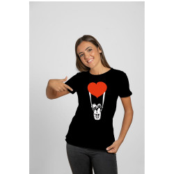 Printernet Playera De Manga Corta con Diseño de Amor y amistad, Volamos de amor con globo