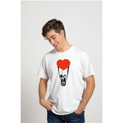 Printernet Playera De Manga Corta con Diseño de Amor y amistad, Volamos de amor con globo
