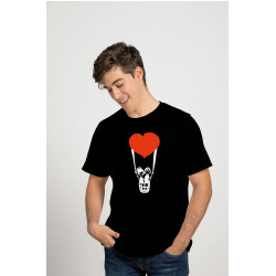 Printernet Playera De Manga Corta con Diseño de Amor y amistad, Volamos de amor con globo