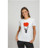 Printernet Playera De Manga Corta con Diseño de Amor y amistad, Volamos de amor con globo