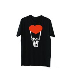 Printernet Playera De Manga Corta con Diseño de Amor y amistad, Volamos de amor con globo
