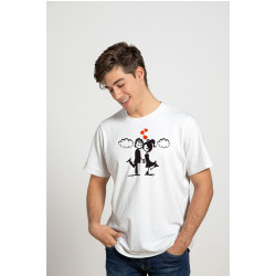 Printernet Playera De Manga Corta con Diseño de Amor y amistad, Amor en las nubes