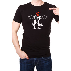 Printernet Playera De Manga Corta con Diseño de Amor y amistad, Amor en las nubes