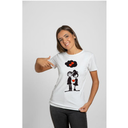 Printernet Playera De Manga Corta con Diseño de Amor y amistad, De la mano corazon