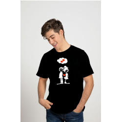 Printernet Playera De Manga Corta con Diseño de Amor y amistad, De la mano corazon