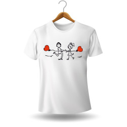 Printernet Playera De Manga Corta con Diseño de Amor y amistad,Girando Enamorados