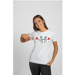 Printernet Playera De Manga Corta con Diseño de Amor y amistad,Girando Enamorados