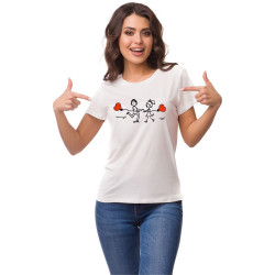 Printernet Playera De Manga Corta con Diseño de Amor y amistad,Girando Enamorados
